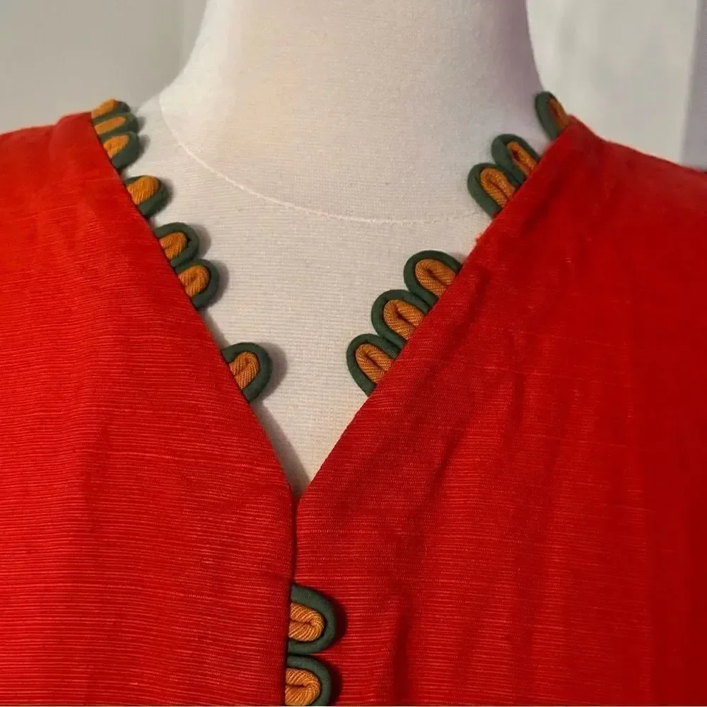 ETHNIC WEAR Women’s Tunic Top in the Size Medium in Brick Red Color
